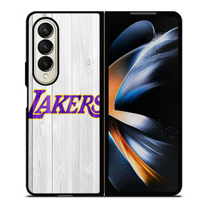 LOS ANGELES LA LAKERS WHITE WOOD Samsung Galaxy Z Fold 4 Case Cover