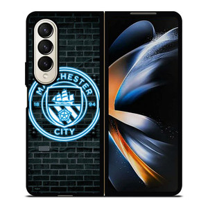 MANCHESTER CITY FC NEON LOGO Samsung Galaxy Z Fold 4 Case Cover