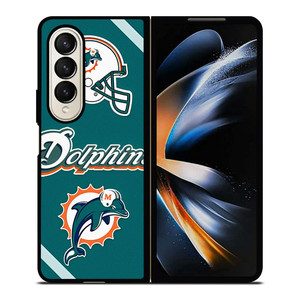 MIAMI DOLPHINS FOOTBALL HELMET LOGO Samsung Galaxy Z Fold 4 Case Cover