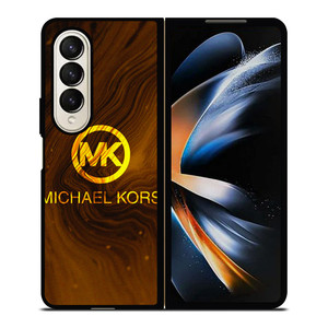 MICHAEL KORS GOLD MARBLE LOGO Samsung Galaxy Z Fold 4 Case Cover