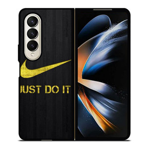 NIKE JUST DO IT WOOD LOGO YELLOW Samsung Galaxy Z Fold 4 Case Cover