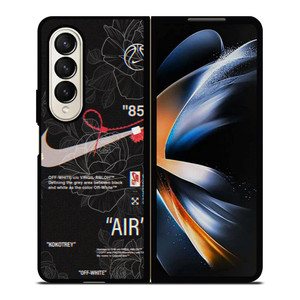 NIKE OFF WHITE FLORAL LOGO Samsung Galaxy Z Fold 4 Case Cover