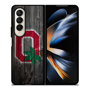 OHIO STATE BUCKEYES LOGO WOOD Samsung Galaxy Z Fold 4 Case Cover