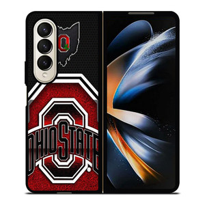 OHIO STATE BUCKEYES SYMBOL METAL Samsung Galaxy Z Fold 4 Case Cover