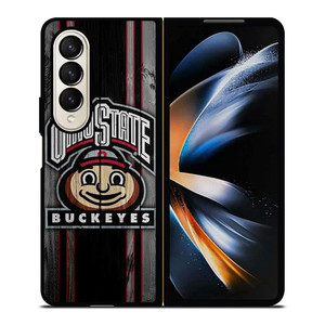 OHIO STATE BUCKEYES WOOD ICON Samsung Galaxy Z Fold 4 Case Cover