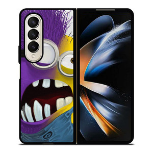 PURPLE HALF MINION CARTOON Samsung Galaxy Z Fold 4 Case Cover