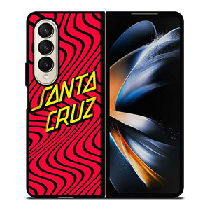 SANTA CRUZ SKATEBOARD WAVY RED Samsung Galaxy Z Fold 4 Case Cover