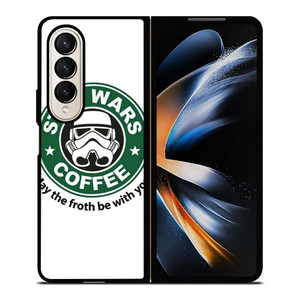 STARBUCKS COFFEE STAR WARS MAY THE FROTH BE WITH YOU Samsung Galaxy Z Fold 4 Case Cover