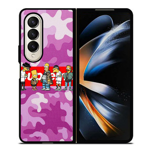SUPREME THE SIMPSONS CAMO PURPLE Samsung Galaxy Z Fold 4 Case Cover
