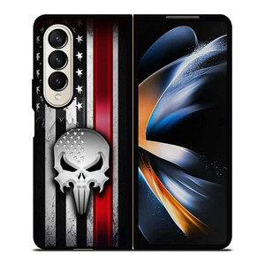 THE PUNISHER AMERICAN FLAG METAL Samsung Galaxy Z Fold 4 Case Cover