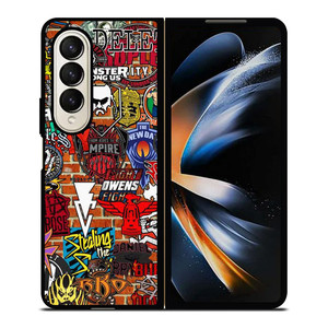 WWE WRESTLING SHIELD SYMBOL COLLAGE Samsung Galaxy Z Fold 4 Case Cover
