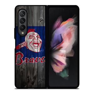 ATLANTA BRAVES BASEBALL WOODEN SYMBOL Samsung Galaxy Z Fold 3 Case Cover