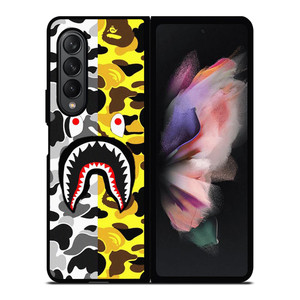 BAPE SHARK GREY YELLOW Samsung Galaxy Z Fold 3 Case Cover