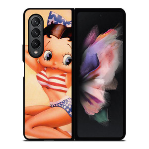 BETTY BOOP AMERICAN FLAG CARTOON Samsung Galaxy Z Fold 3 Case Cover BETTY BOOP AMERICAN FLAG CARTOON Samsung Galaxy Z Fold 3 Case Cover