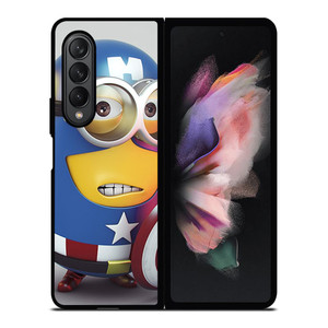 CAPTAIN AMERICA MINION CARTOON Samsung Galaxy Z Fold 3 Case Cover CAPTAIN AMERICA MINION CARTOON Samsung Galaxy Z Fold 3 Case Cover