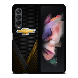 CHEROLET YELLOW CARBON EMBLEM Samsung Galaxy Z Fold 3 Case Cover CHEROLET YELLOW CARBON EMBLEM Samsung Galaxy Z Fold 3 Case Cover