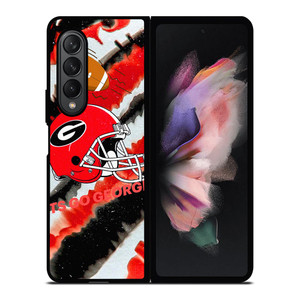GEORGIA BULLDOGS FOOTBALL PSYCHEDELIC ART Samsung Galaxy Z Fold 3 Case Cover