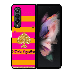 KATE SPADE PINK ORANGE STRIPE Samsung Galaxy Z Fold 3 Case Cover