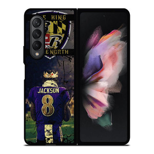 LAMAR JACKSON KING OF THE NORTH Samsung Galaxy Z Fold 3 Case Cover