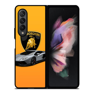 LAMBORGHINI ORANGE EMBLEM Samsung Galaxy Z Fold 3 Case Cover LAMBORGHINI ORANGE EMBLEM Samsung Galaxy Z Fold 3 Case Cover