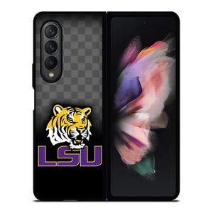 LSU TIGERS FOOTBALL CHECKERBOARD LOGO Samsung Galaxy Z Fold 3 Case Cover