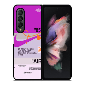 NIKE AIR JORDAN 1 OFF WHITE PURPLE Samsung Galaxy Z Fold 3 Case Cover