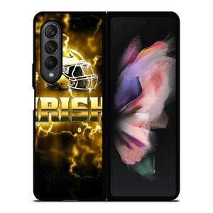 NOTRE DAME IRISH HELMET GOLD Samsung Galaxy Z Fold 3 Case Cover