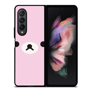 RILAKKUMA BEAR PINK MINIMALIST Samsung Galaxy Z Fold 3 Case Cover