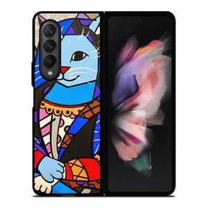 ROMERO BRITTO CAT MONALISA Samsung Galaxy Z Fold 3 Case Cover