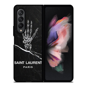 SAINT LAURENT PARIS SKELETON LOGO Samsung Galaxy Z Fold 3 Case Cover