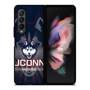 UCONN HUSKIES BASKETBALL METAL LOGO Samsung Galaxy Z Fold 3 Case Cover