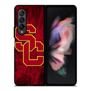 USC TROJANS RED SMOKED LOGO Samsung Galaxy Z Fold 3 Case Cover
