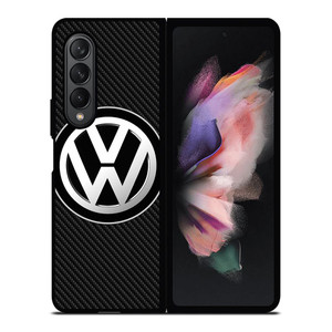 VW VOLKSWAGEN BLACK CARBON Samsung Galaxy Z Fold 3 Case Cover