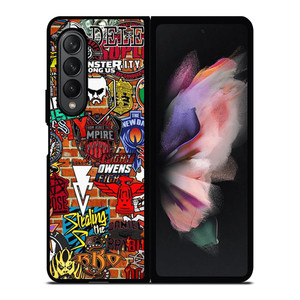 WWE WRESTLING SHIELD SYMBOL COLLAGE Samsung Galaxy Z Fold 3 Case Cover