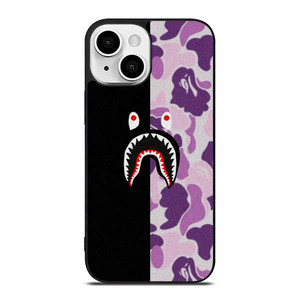 BAPE SHARK BLACK PURPLE CAMO iPhone 13 Mini Case Cover