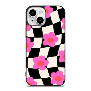 CHECKERED AESTHETIC DAISY FLOWER iPhone 13 Mini Case Cover