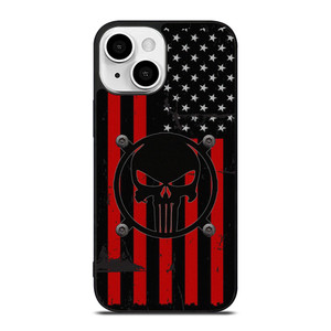 PUNISHER RED BLACK AMERICAN FLAG iPhone 13 Mini Case Cover