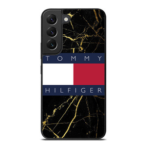 TOMMY HILFIGER BLACK GOLD MARBLE Samsung Galaxy S22 Plus Case Cover
