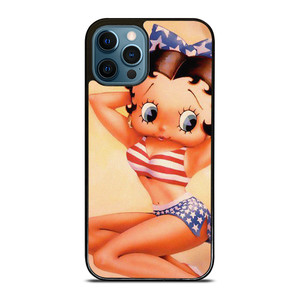 BETTY BOOP AMERICAN FLAG CARTOON iPhone 12 Pro Max Case Cover