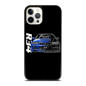 NISSAN GTR R34 ILLUSTRATION iPhone 12 Pro Case Cover