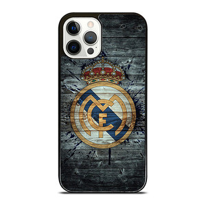 REAL MADRID FOOTBALL WOOD LOGO iPhone 12 Pro Case Cover