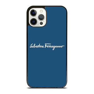 SALVATORE FERRAGAMO BLUE LOGO iPhone 12 Pro Case Cover