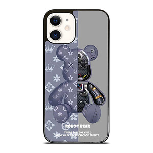 BEAR BRICK KAWS ROBOT GREY iPhone 12 Case Cover BEAR BRICK KAWS ROBOT GREY iPhone 12 Case Cover