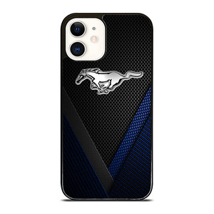 FORD MUSTANG BLLUE CARBON EMBLEM iPhone 12 Case Cover FORD MUSTANG BLLUE CARBON EMBLEM iPhone 12 Case Cover