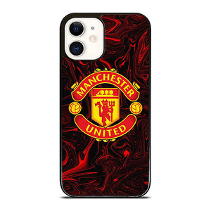 MANCHESTER UNITED RED MARBLE LOGO iPhone 12 Case Cover