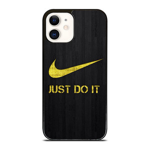 NIKE JUST DO IT WOOD LOGO YELLOW iPhone 12 Case Cover NIKE JUST DO IT WOOD LOGO YELLOW iPhone 12 Case Cover