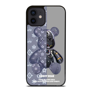 BEAR BRICK KAWS ROBOT GREY iPhone 12 Mini Case Cover BEAR BRICK KAWS ROBOT GREY iPhone 12 Mini Case Cover