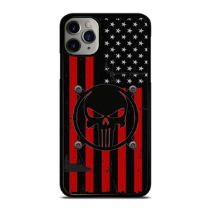 PUNISHER RED BLACK AMERICAN FLAG iPhone 11 Pro Max Case Cover