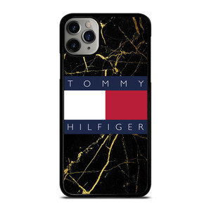 TOMMY HILFIGER BLACK GOLD MARBLE iPhone 11 Pro Max Case Cover