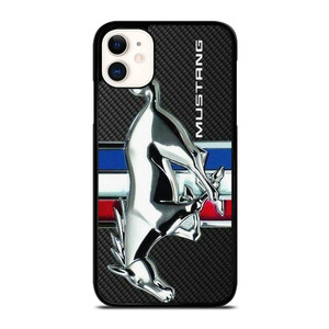 FORD MUSTANG METAL CARBON EMBLEM  iPhone 11 Case Cover